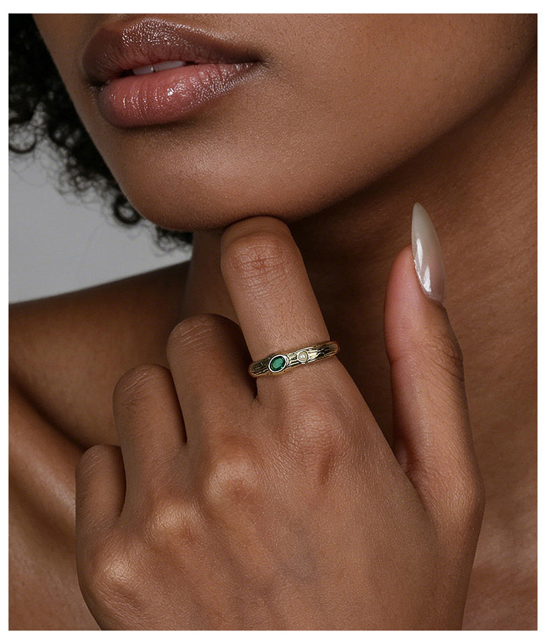 Olive Bezel Ring