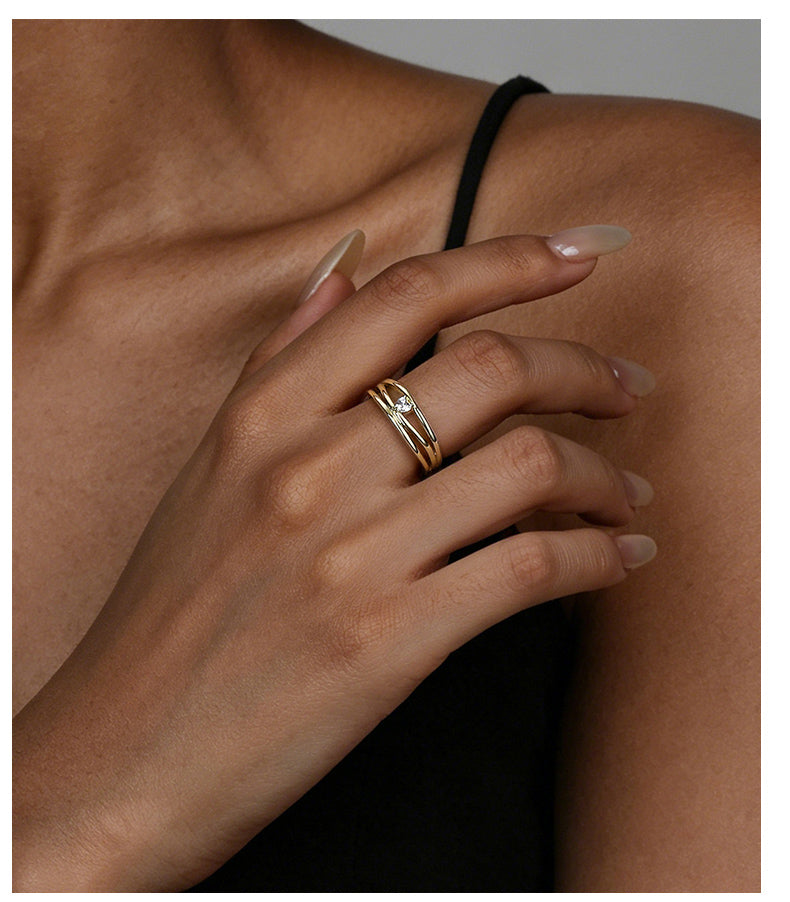 Geo Solitaire Ring