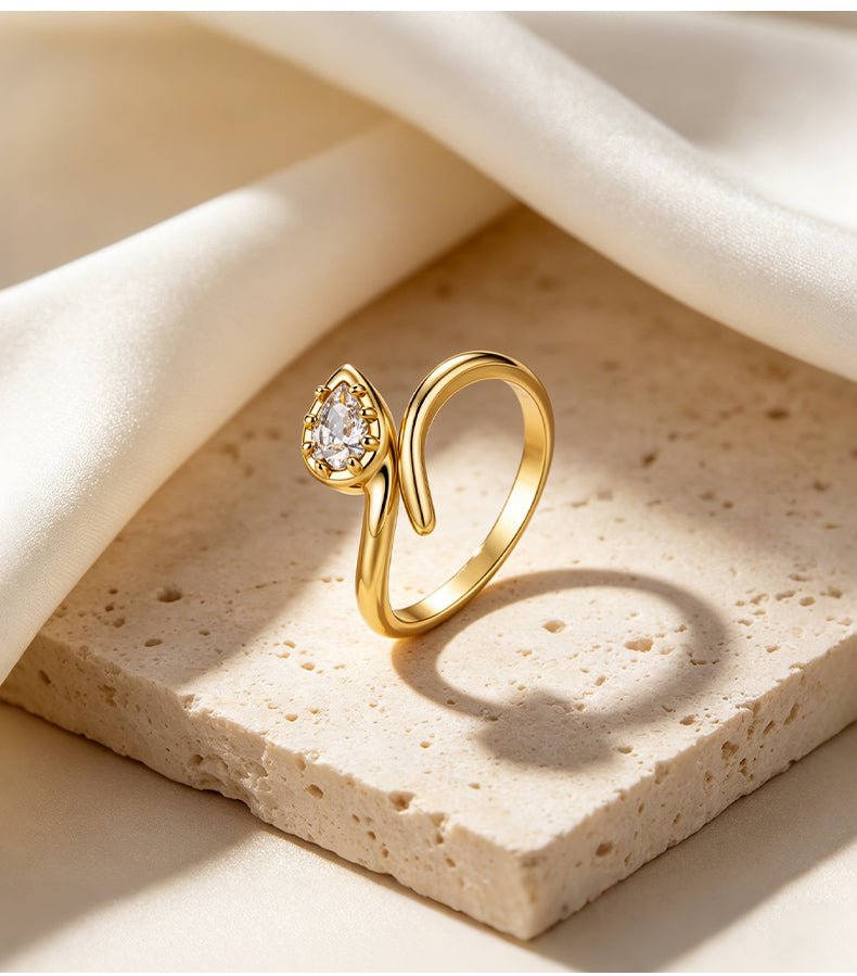 Moissanite 14K Gold Plated Ring Prong Modern