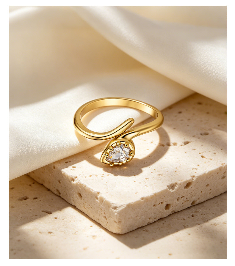 Moissanite 14K Gold Plated Ring Prong Modern
