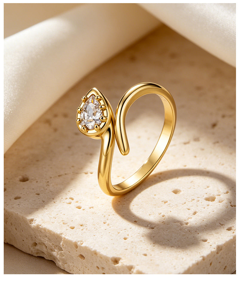 Moissanite 14K Gold Plated Ring Prong Modern