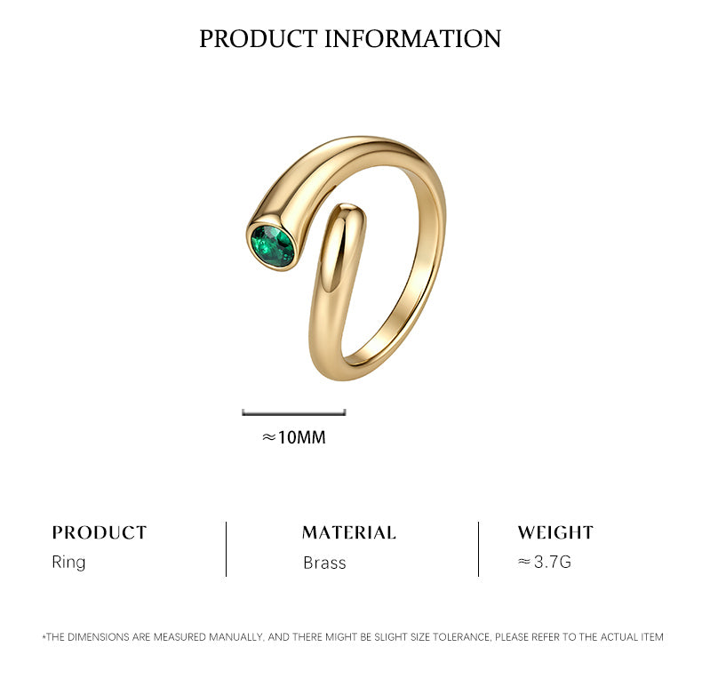 Cubic Zirconia 14K Gold Plated Ring Bezel Modern 3