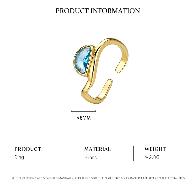 Cubic Zirconia 14K Gold Plated Ring Bezel Modern 2