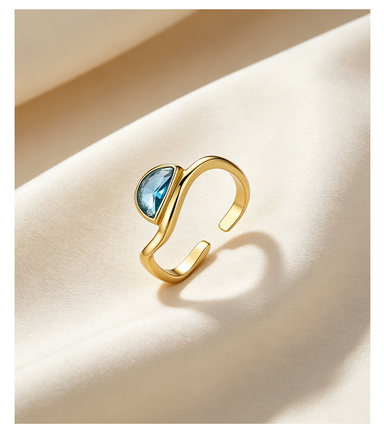 Cubic Zirconia 14K Gold Plated Ring Bezel Modern 2