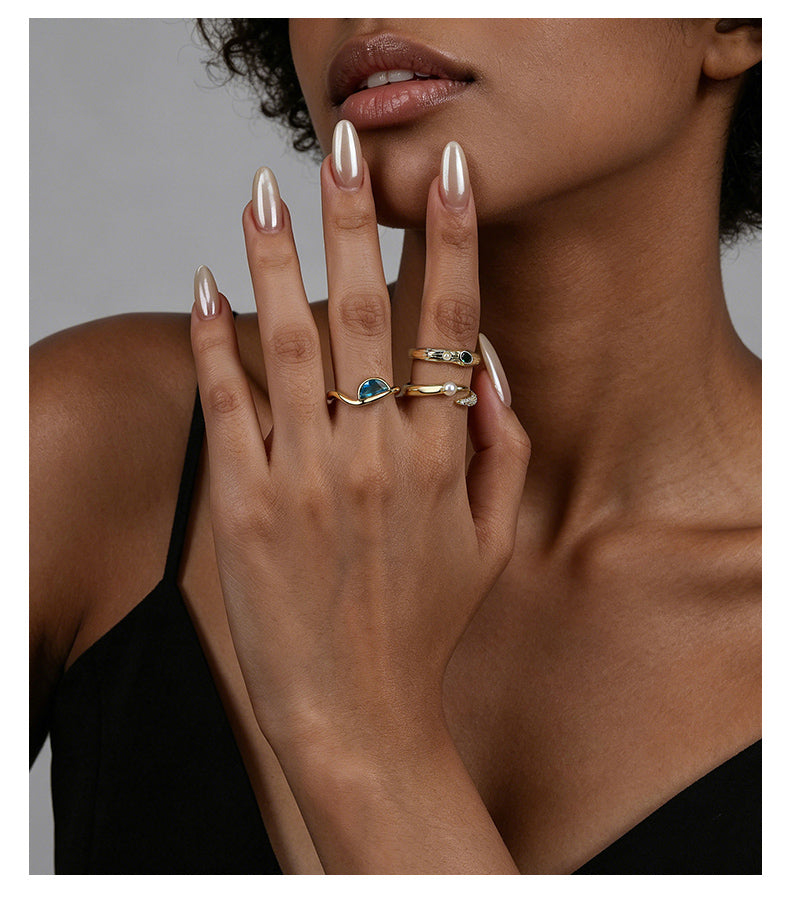 Olive Bezel Ring