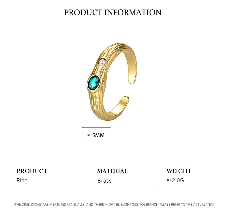 Cubic Zirconia 14K Gold Plated Ring Bezel Modern