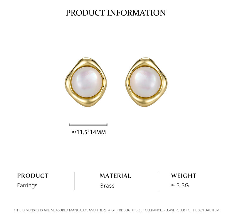 Pearl Bezel Studs
