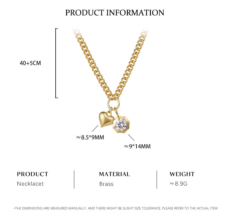 Cubic Zirconia 14K Gold Plated Necklace , Sporty / Streetwear