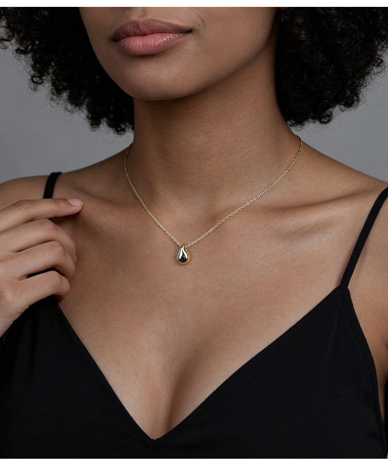 Cubic Zirconia 14K Gold Plated Necklace , Geometric / Modern