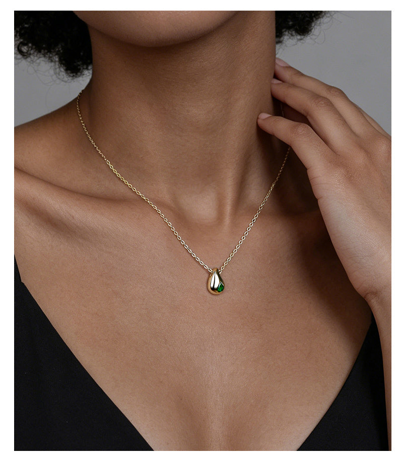 Cubic Zirconia 14K Gold Plated Necklace , Geometric / Modern