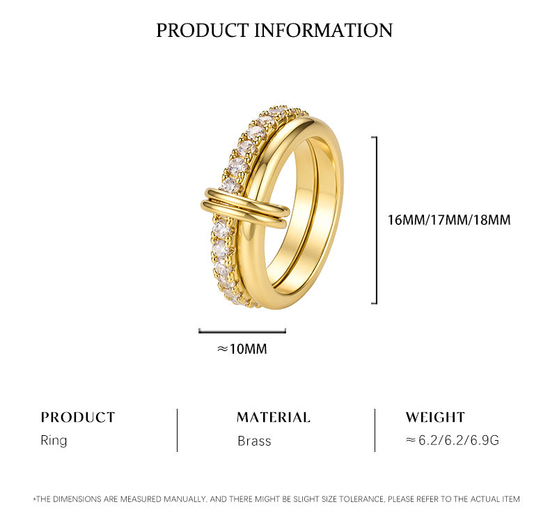 Cubic Zirconia 14K Gold Plated Ring , Classic / Timeless Luxury