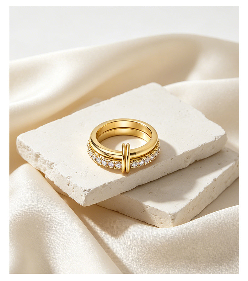 Cubic Zirconia 14K Gold Plated Ring , Classic / Timeless Luxury