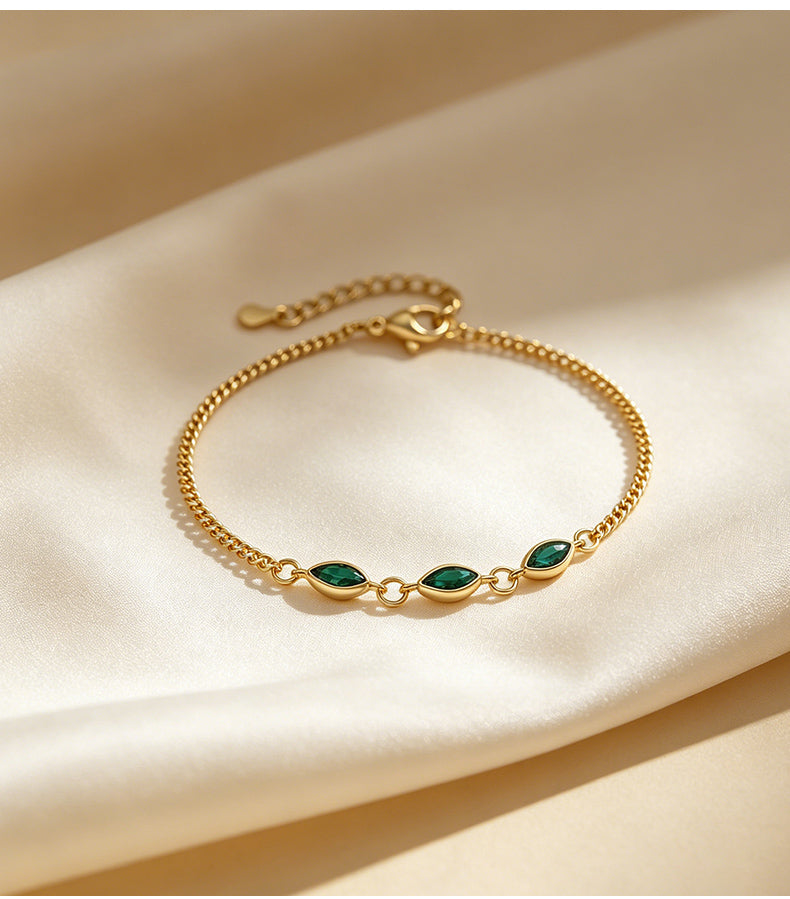 Cubic Zirconia 14K Gold Plated Bracelet Bezel Modern 2