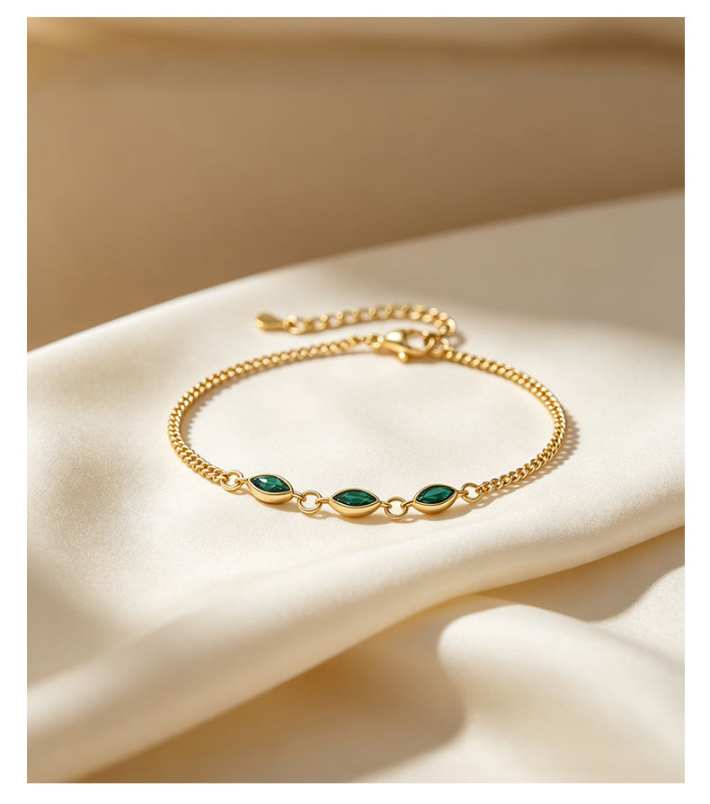 Cubic Zirconia 14K Gold Plated Bracelet Bezel Modern 2