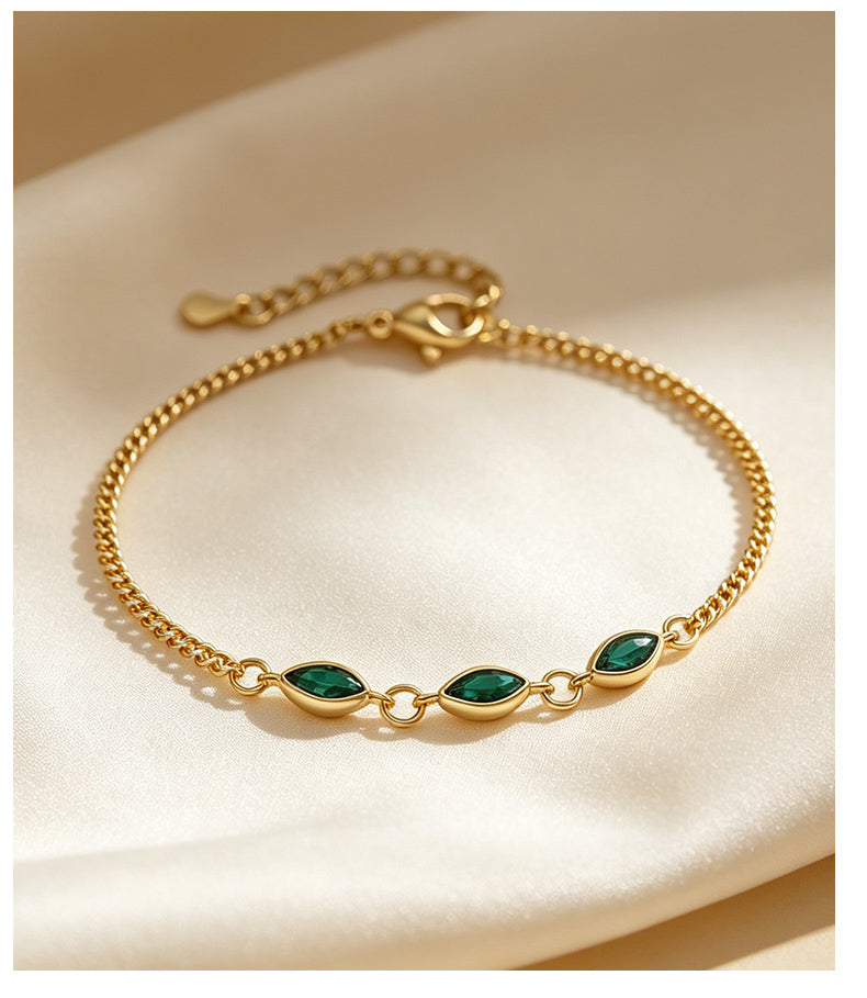 Cubic Zirconia 14K Gold Plated Bracelet Bezel Modern 2