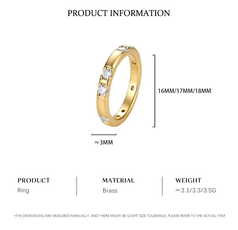 Cubic Zirconia 14K Gold Plated Ring Bead Modern 2