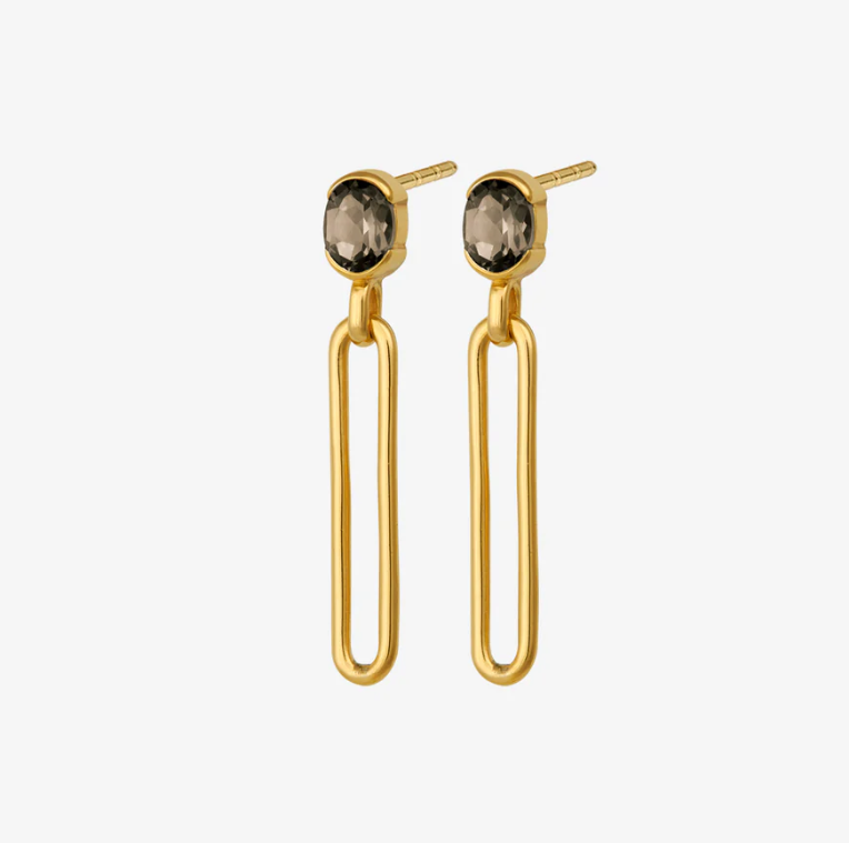 Cubic Zirconia 14K Gold Plated Stud Earrings Bezel Modern 4